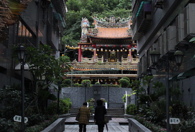 image of hillside temple in taipei